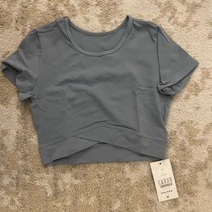 Halara Green Cropped Work Out Top